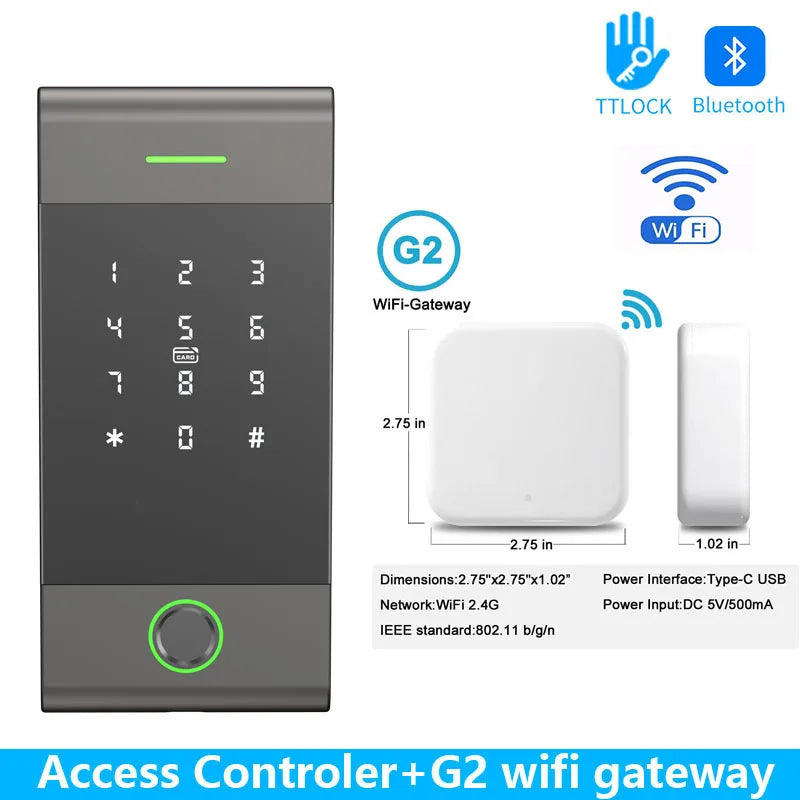 MJ01 - Waterproof Fingerprint RFID Keypad Lock With Alexa MJ01 gray-G2