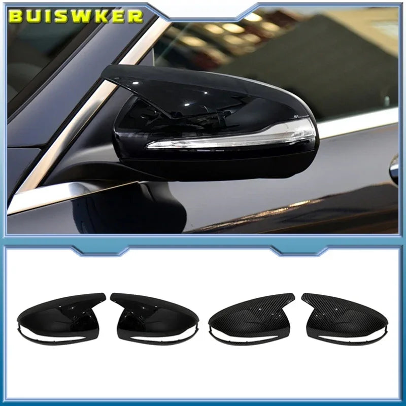 Огледало на Mercedes Benz с капак от въглеродни влакна черно за лява ръка LHD