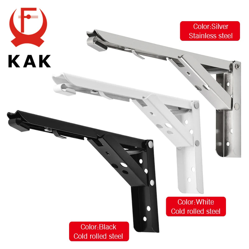 KAK 2 Pack Folding Shelf Brackets Stainless Steel 8 To 14In