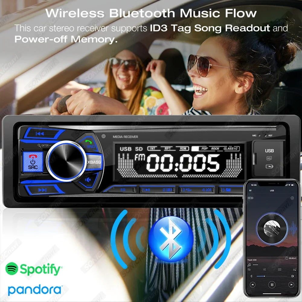 1Din MP3 Player Car Radio &ndash; Bluetooth USB TF Card Support