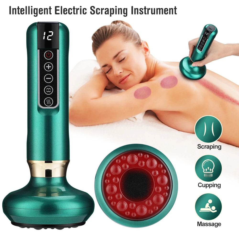 6/12 Gear Electric Cupping Massager - Anti Cellulite &amp; Body Slimming Device with Heat Therapy