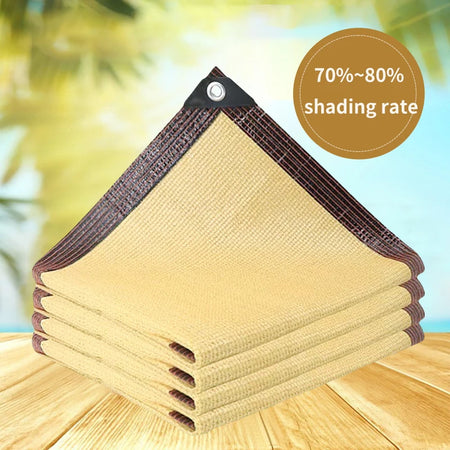 4x4m Beige Outdoor Shading Mesh - UV Protection Sun Shelter