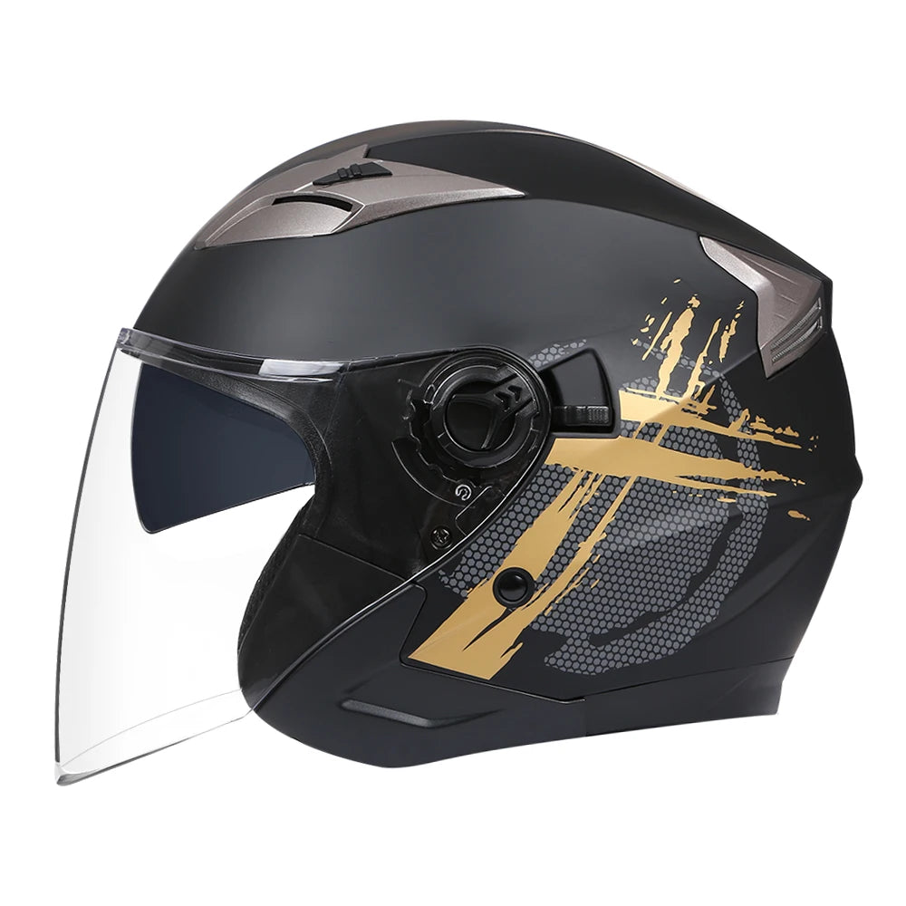 BLD DOT Approved Open Face Motorcycle Helmet - Unisex Stylish Safety Gear