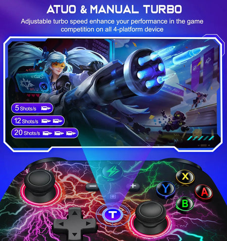 Wireless Gamepad for Switch/Switch Lite/Switch OLED Controller Manette Switch with Wake-up Programmable Turbo by InterCyprus Trading Ltd