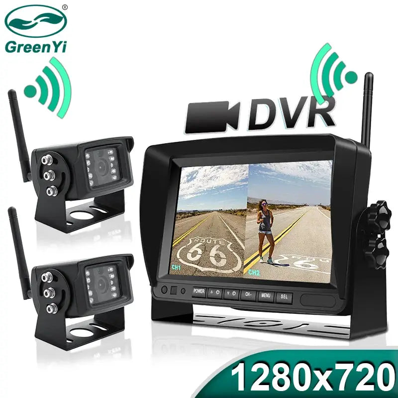 7 Inch AHD DVR Monitor Wireless Backup Camera With Night Vision For Trucks by InterCyprus Trading Ltd