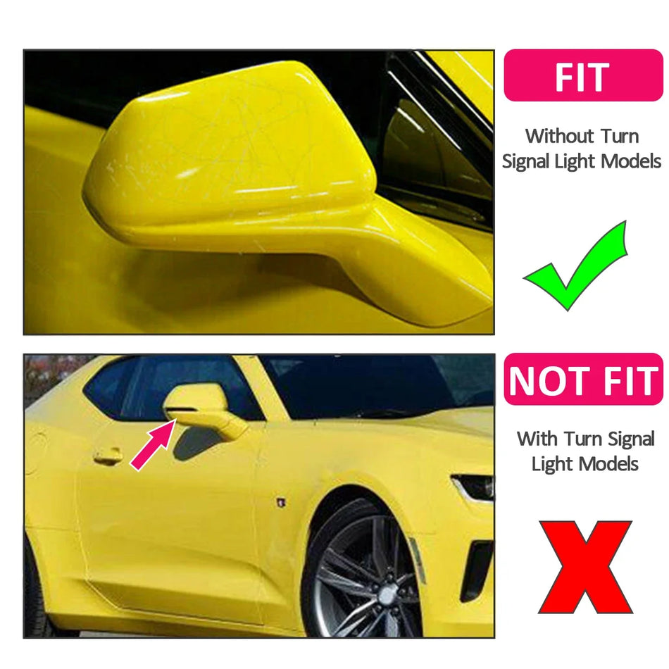 Capas para espelhos retrovisores laterais em fibra de carbono para Chevy Camaro LT SS RS ZL1 2016-2022