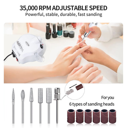 35000RPM Nail Drill Cutter Set &ndash; High Speed Polishing Tool