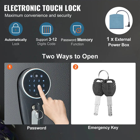 3-8 Rifle Gun Safe With Digital Keypad Lock