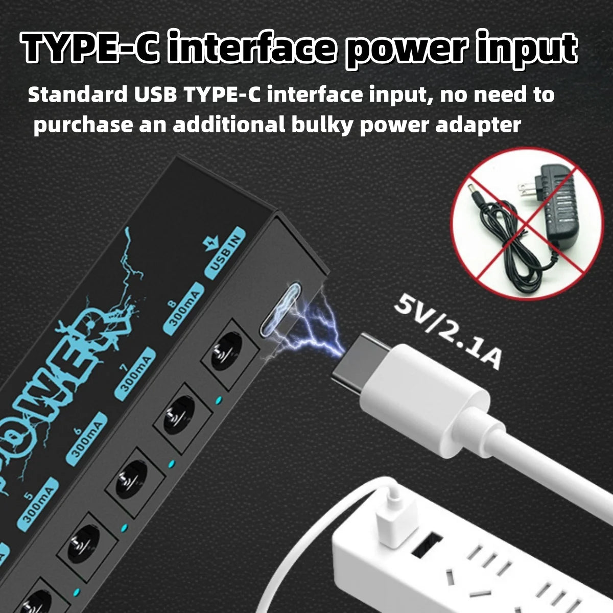 Guitar Pedal Power Supply Portable &ndash; 8 Isolated DC Outputs