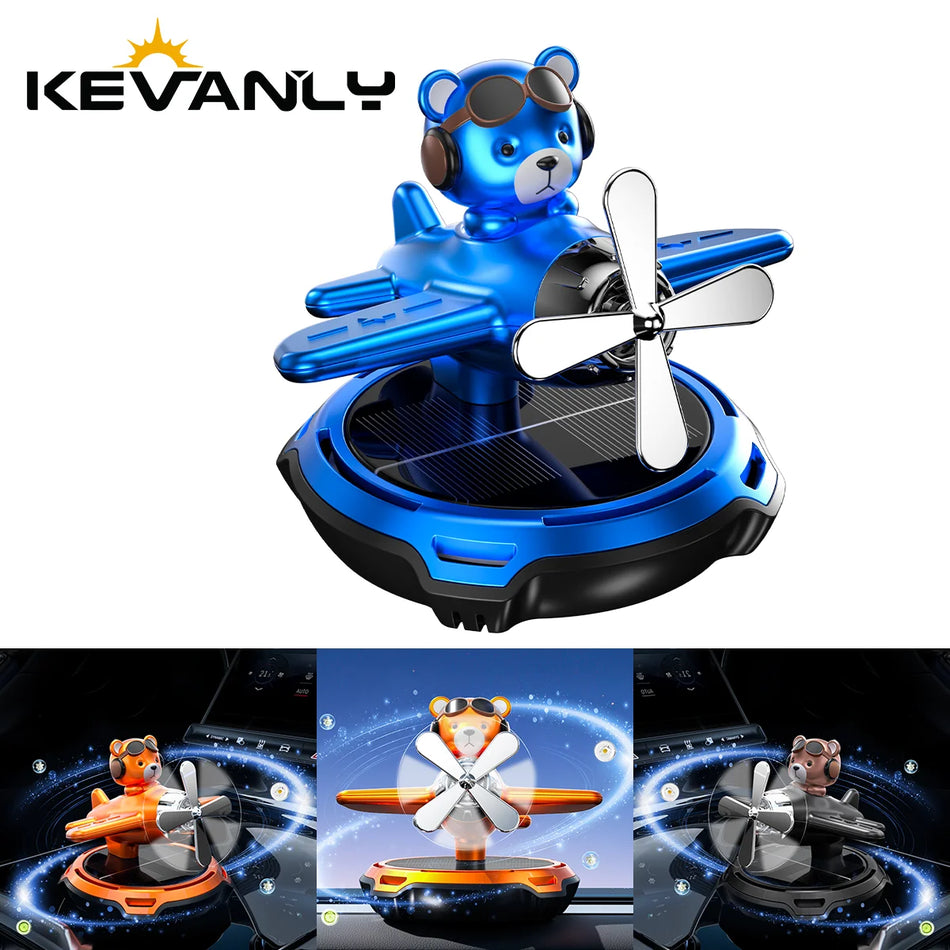 Solar Powered Cute Bear Air Freshener &ndash; Odor Removing Aromatherapy