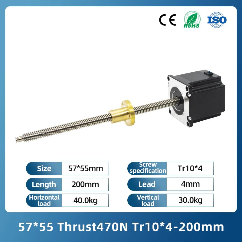 UMOT High Precision 0.03mm Linear Stepper Motor NEMA 23 &ndash; Exceptional Accuracy and Performance CHINA / Provide 3D drawings / 57X55 470 T10X4-200