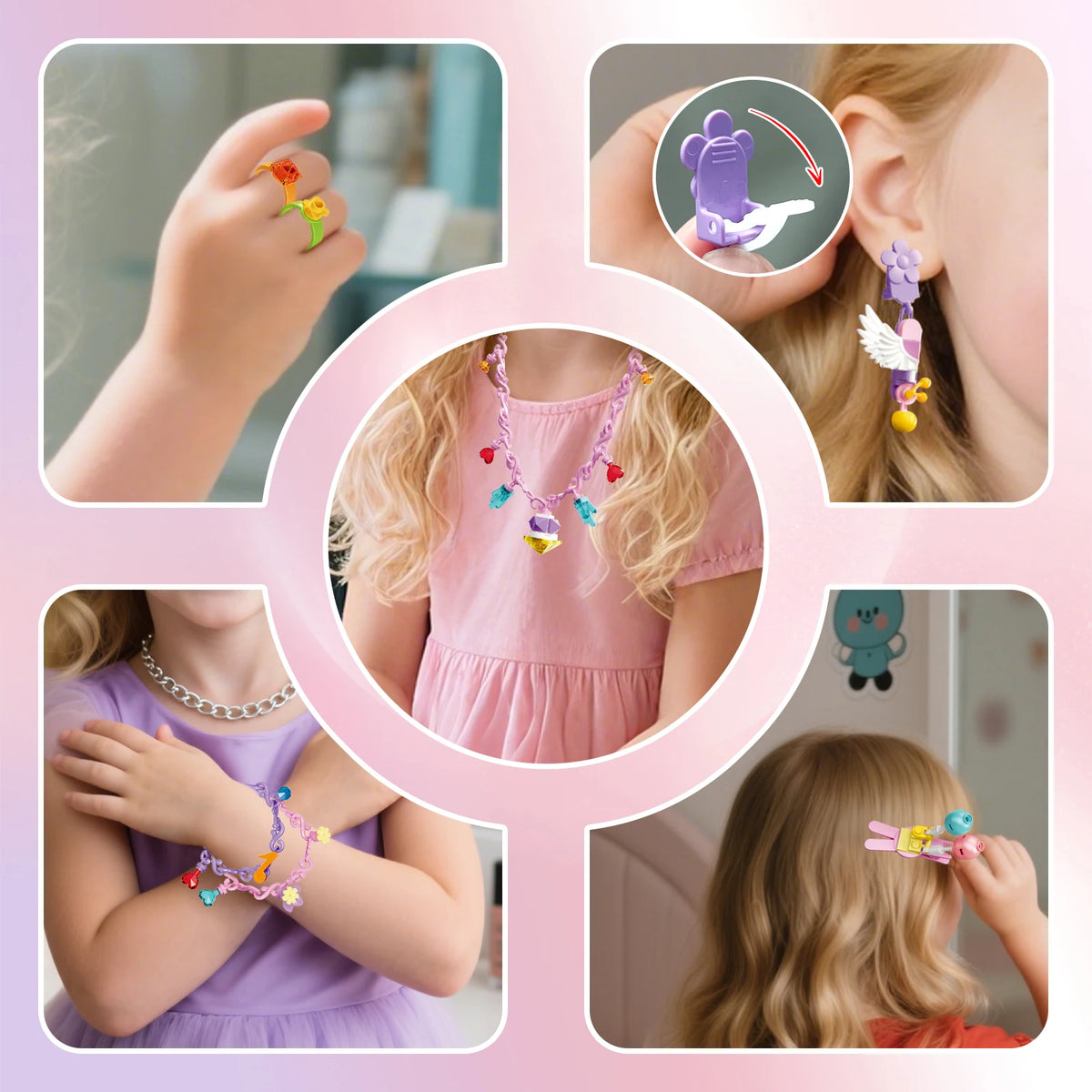 Coolplay Cartoon Princess Jewelry Set &ndash; Creative DIY Building Block Accessories