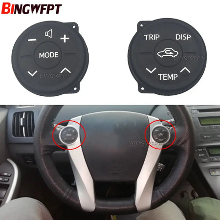 2PC Multifunction Steering Wheel Switch Control Button Panel Rubber For Toyota Prius 30 09-13 Prius Eco 10-13 ZWV30 XW30 10-12 by InterCyprus Trading Ltd