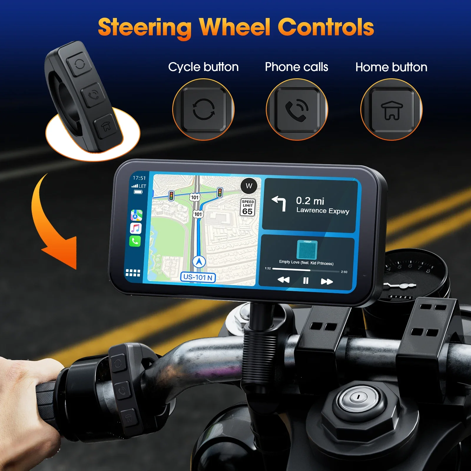 TOTNG 6.25 Inch Portable Smart Display &ndash; IP67 Waterproof Navigation with Dual Bluetooth