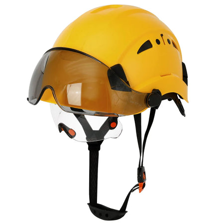 CE Safety Helmet With Double Goggles &ndash; Comfortable All Day Yellow B