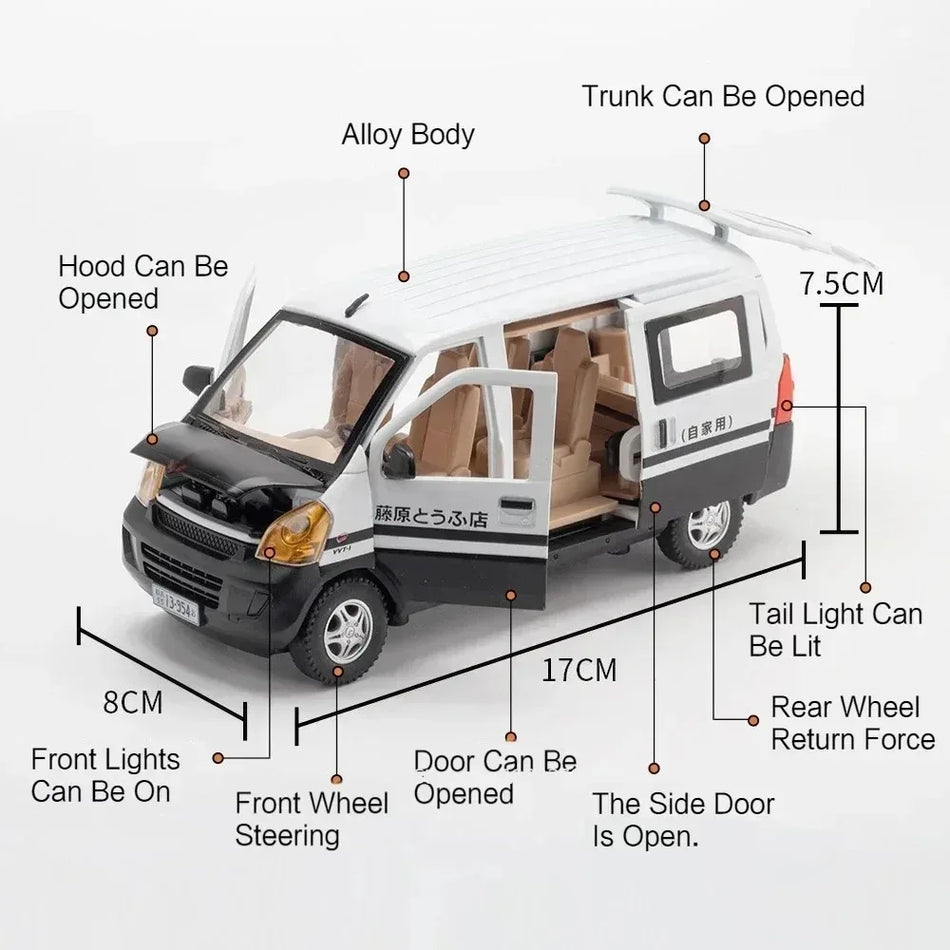 Model de mașină din metal la scară 1:24 pentru furgoneta Wuling Rongguang