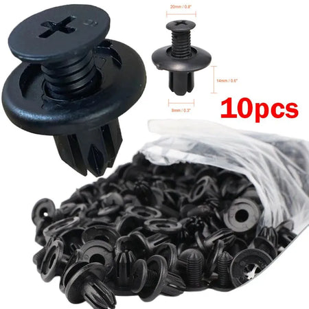 8mm Plastic Rivets Fasteners for Car Bumper &amp; Fender - Toyota, Kia, Nissan 10pcs