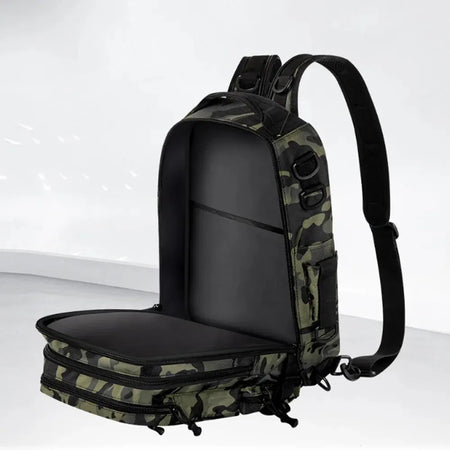 Fishing Tackle Backpack Storage Bag &ndash; Rod Holder Included