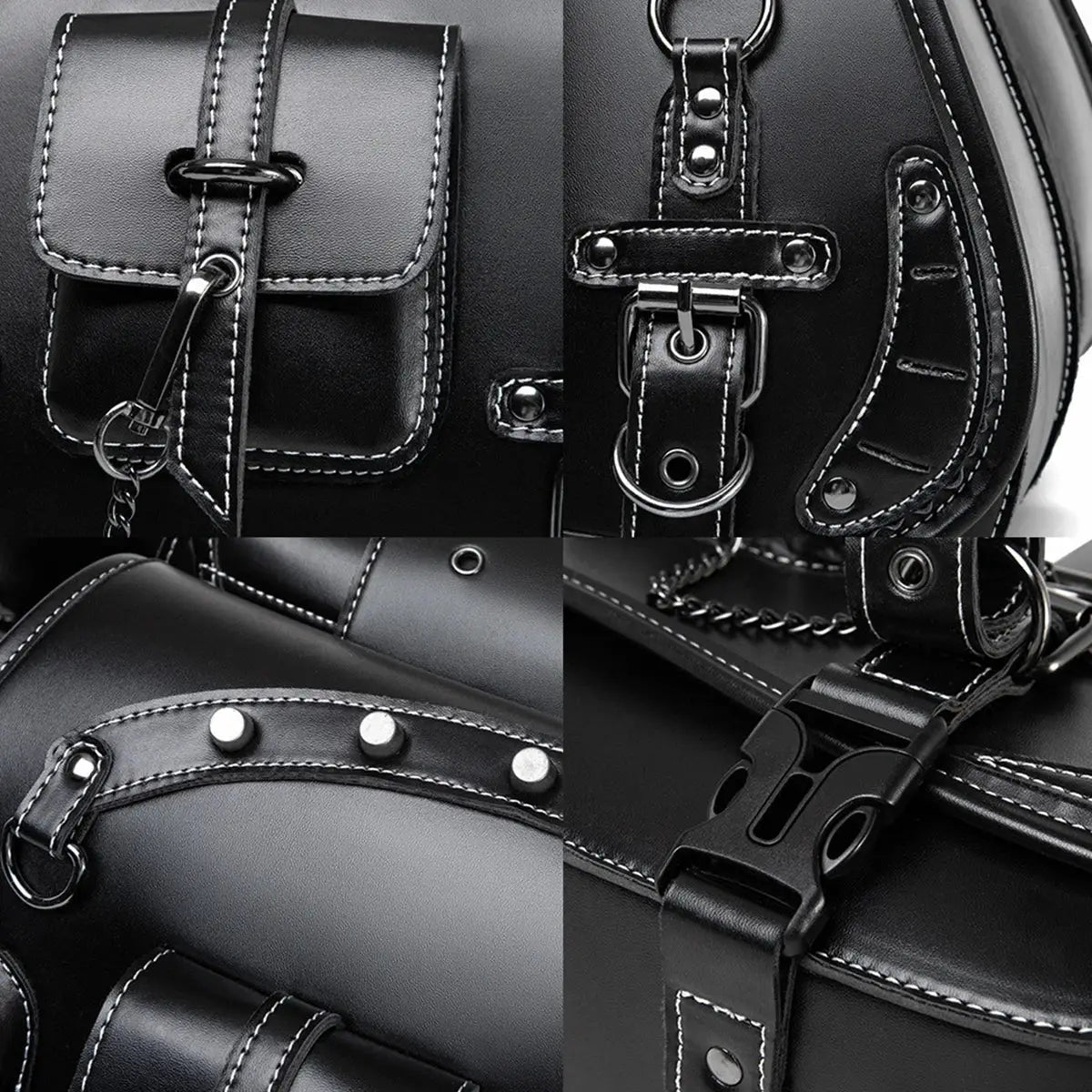 PU leather motorcycle side box waterproof motorcycle side saddle bag universal version suitable for Harley Suzuki Kawasaki Yamah by InterCyprus Trading Ltd
