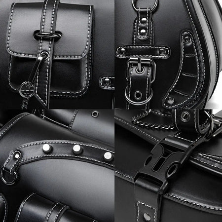 PU leather motorcycle side box waterproof motorcycle side saddle bag universal version suitable for Harley Suzuki Kawasaki Yamah by InterCyprus Trading Ltd
