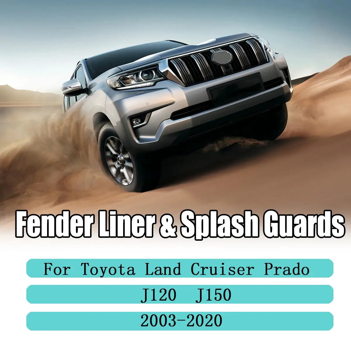 Front Rear Car Mud Flaps Fender Liners For Toyota Land Cruiser Prado 2003-2020 Splash Guards Mudflap Mudguards Shield Apron Seal by InterCyprus Trading Ltd