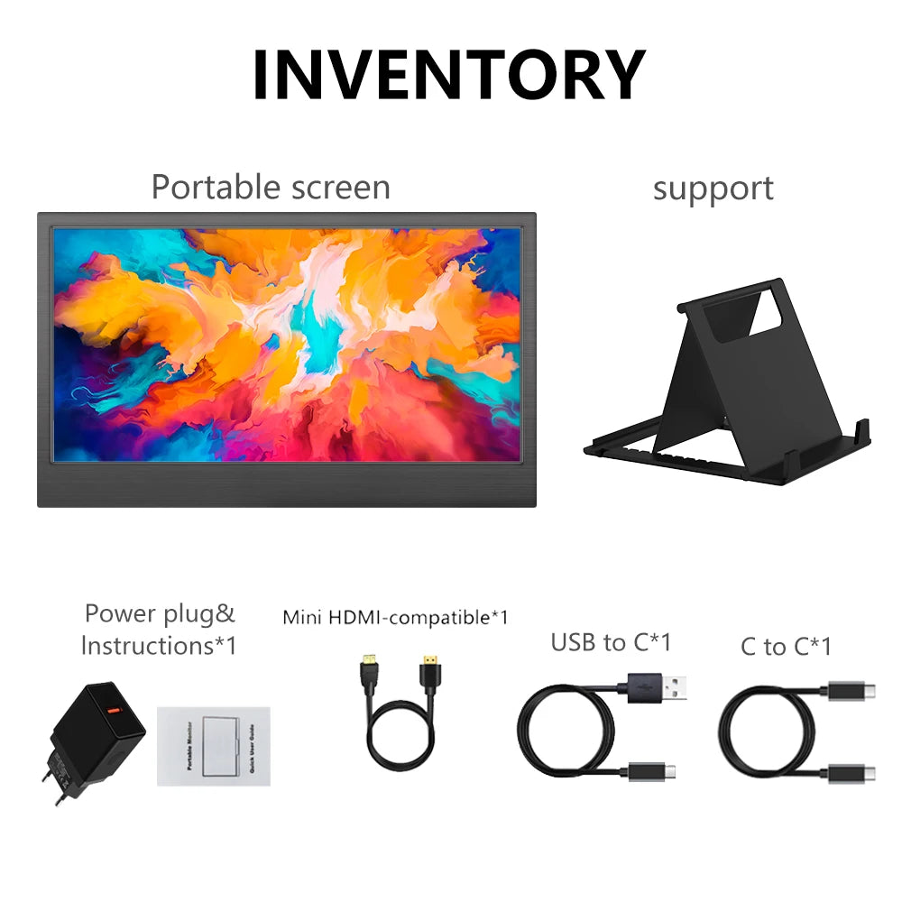 MUCAI 11.6" Portable Monitor - 60Hz, Type-C, Compatible with Xbox, PS4/5, Switch &amp; More