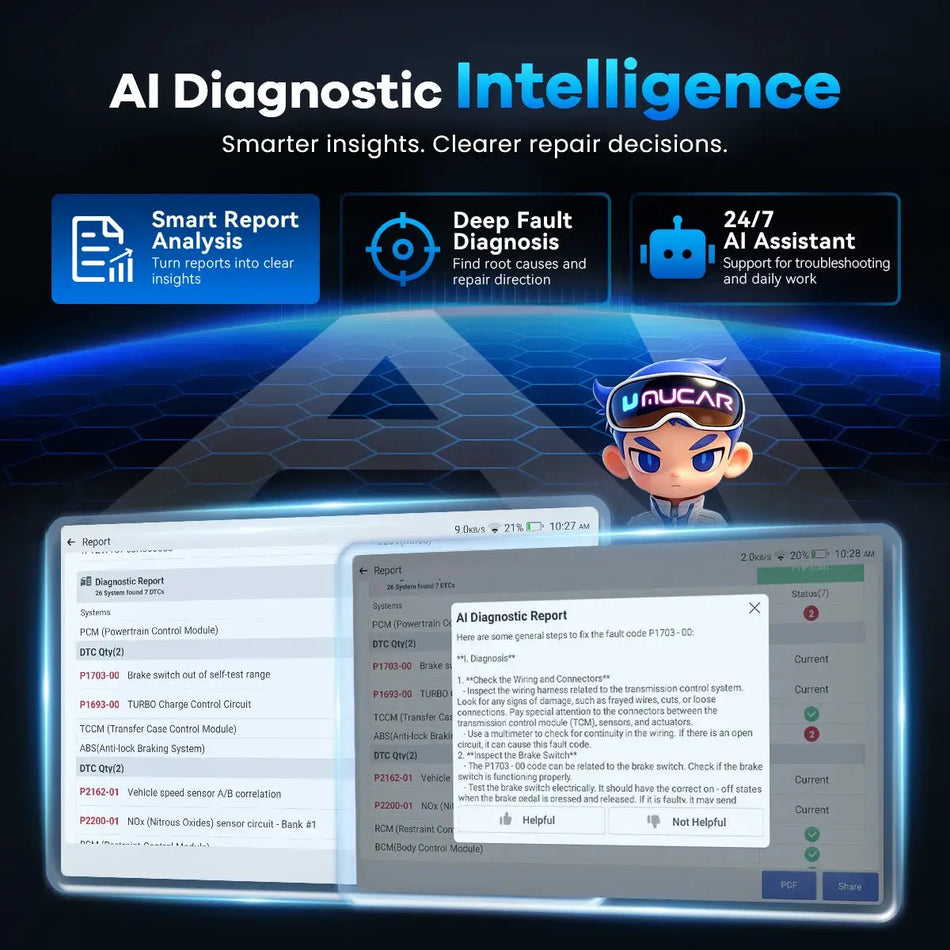 MUCAR OBD2 Diagnostic Tool With Topology Mapping And 35 Resets by InterCyprus Trading Ltd