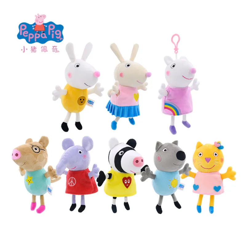 19cm Peppa Pig Peggy Buckle Stuffed Toys Genuine Quality Soft Fill George And Other Cartoon Animal Figure Dolls Christmas Gifts