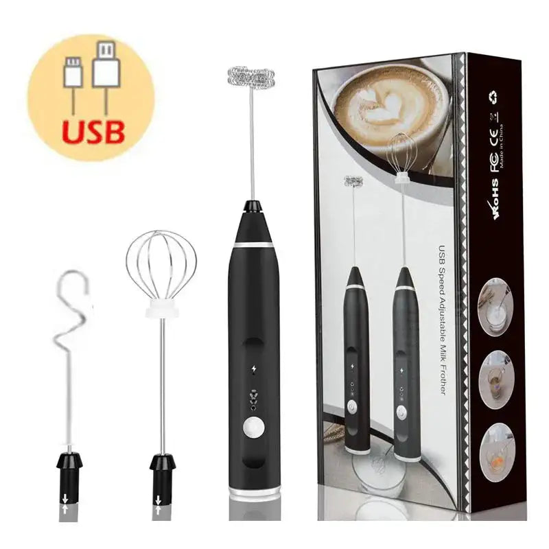 Wireless Milk Frother USB Rechargeable Handheld Whisk