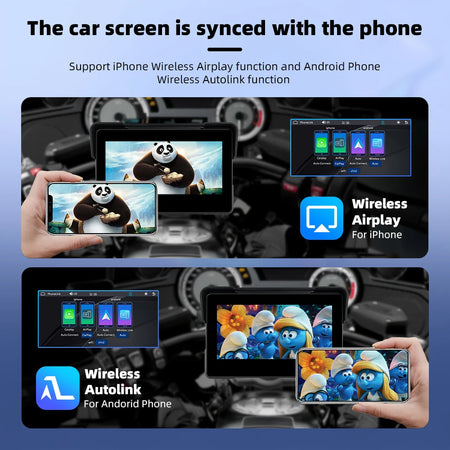 Peocke 7 Inch Motorcycle Carplay Display &ndash; Wireless GPS Navigation with IPX7 Waterproof Design