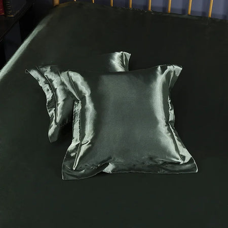 Silk Satin Square Pillowcase &ndash; Luxurious Comfort and Style junlv / 50x50cm 2pcs