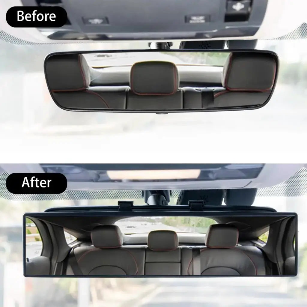 Universal Car Rear Mirror Wide-angle Rearview Mirror Auto Wide Convex Curve Interior Clip On Rear View Mirror 300mm 270mm by InterCyprus Trading Ltd