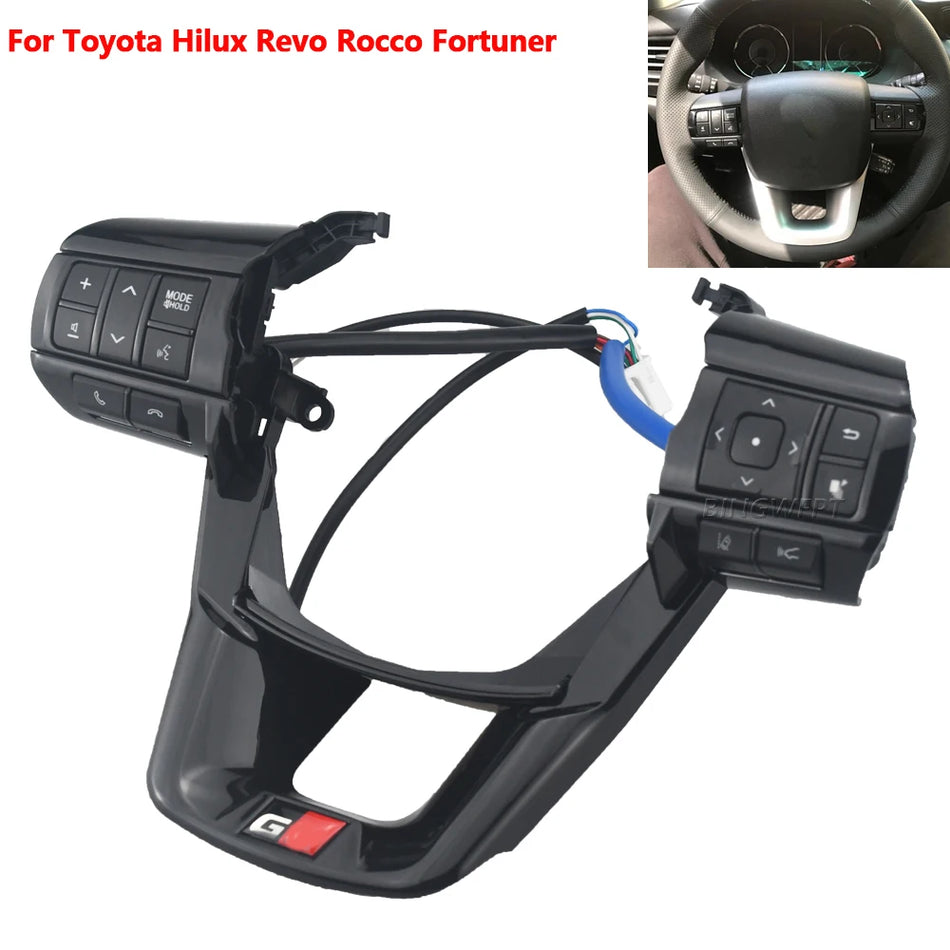 Buton pentru volan cu iluminare albastră pentru Toyota Hilux Revo Rocco Fortuner