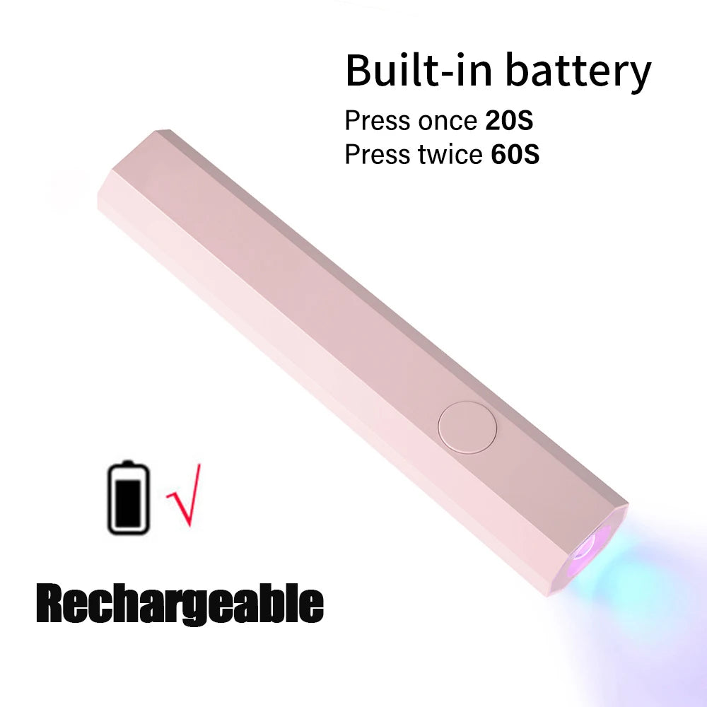 Handheld Quick Dry Nail Dryer Machine &ndash; USB Rechargeable Pink-Rechargeable