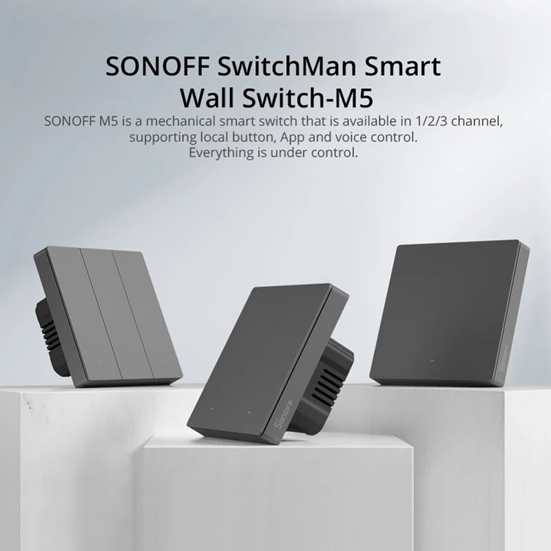 SONOFF M5 WiFi Smart Switch for Smart Homes, 1/2/3 Gang Control