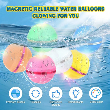 Reusable Silicone Water Balls - Self-Sealing Quick Fill Water Toys for Summer Fun, Beach &amp; Pool Activities (1-12 Pack)