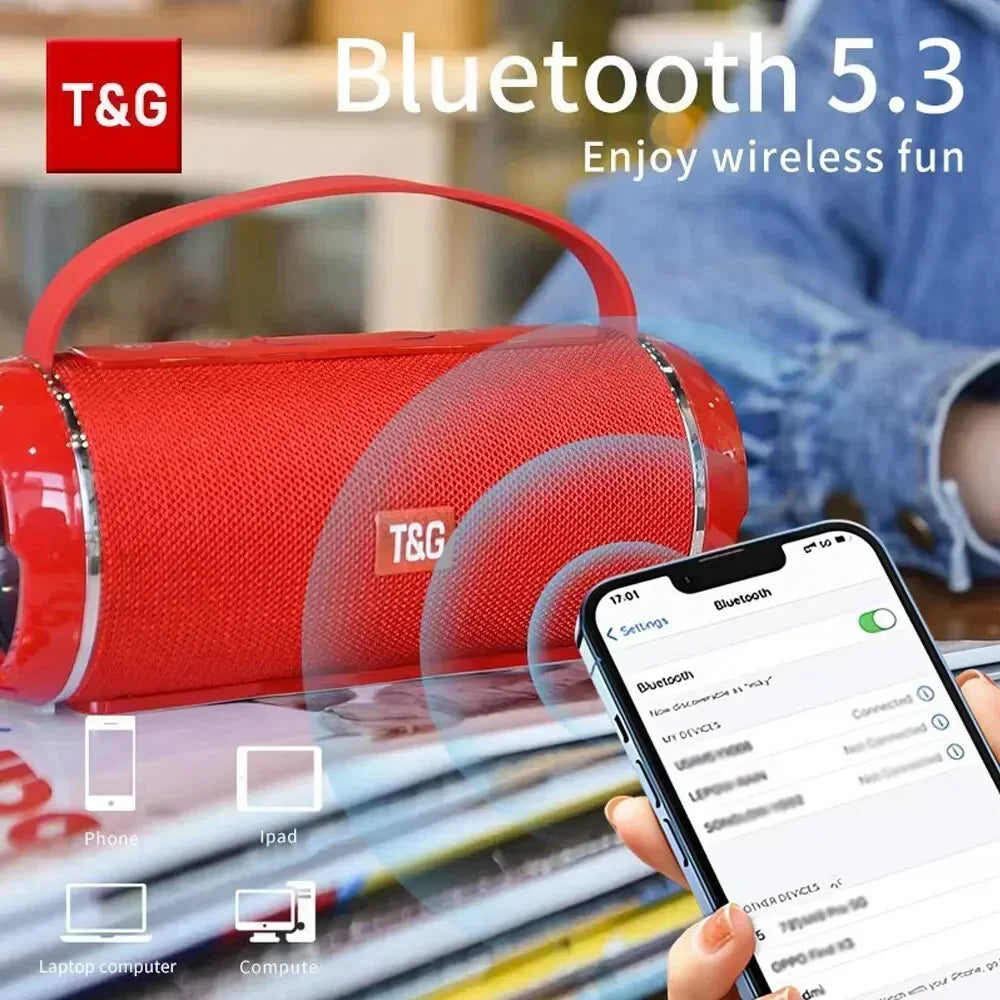 Powerful Waterproof TWS Bluetooth Speaker with 3D Stereo Sound