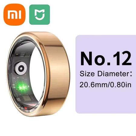 Xiaomi Smart Ring: Advanced Health Monitor with Heart Rate, Sleep Tracking &amp; Gesture Control Golden size 12
