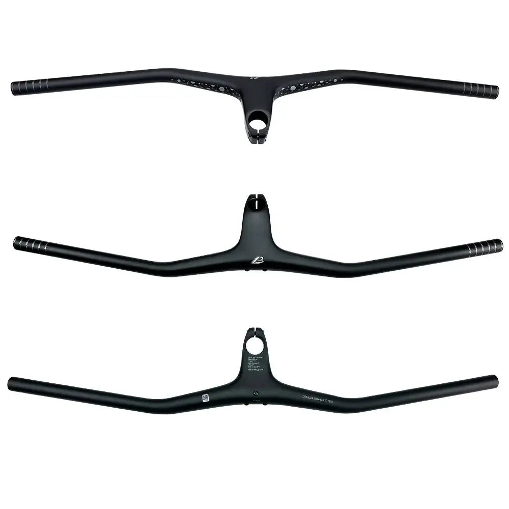 BALUGOE Carbon MTB Integrated Handlebar 28.6mm -17Degree Mtb Handlebars with Stem 740mm 60/70/80/90/100mm Bicycle Handlebar by InterCyprus Trading Ltd