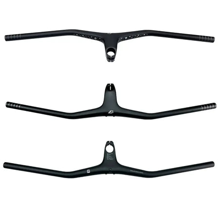 BALUGOE Carbon MTB Integrated Handlebar 28.6mm -17Degree Mtb Handlebars with Stem 740mm 60/70/80/90/100mm Bicycle Handlebar by InterCyprus Trading Ltd