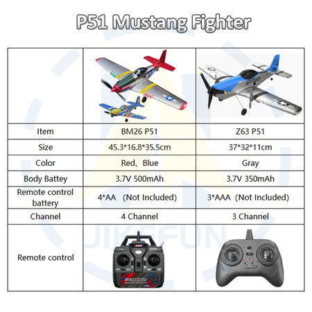 P51 Mustang Fighter 4CH Remote Control Aircraft &ndash; Foam Toy