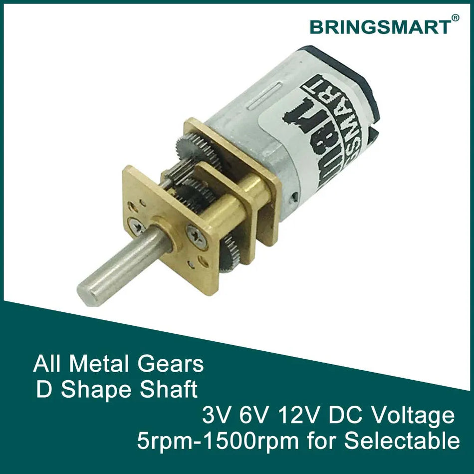 BringSmart N20 Micro DC Gear Motor - 15-1500rpm | 3V-12V Highly Efficient Gear Motor 6V / 20rpm / Other