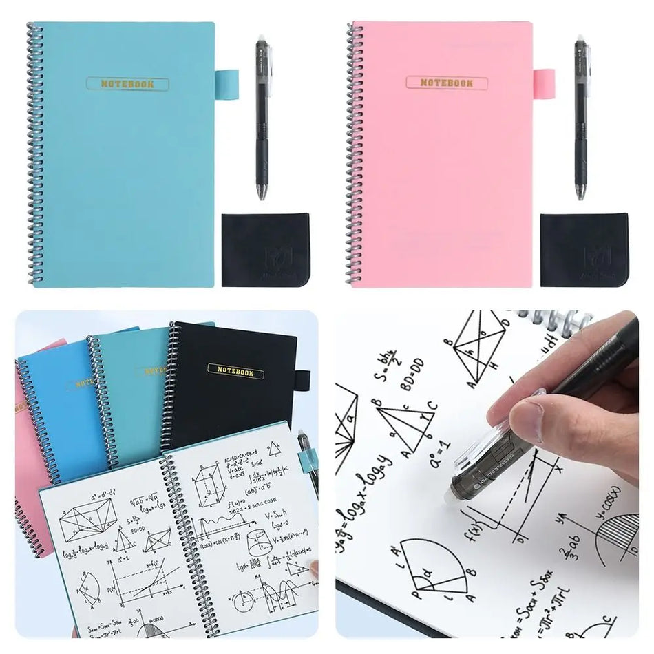 A5 Erasable Notebook Paper Reusable Smart Wirebound Notebook Portable Waterproof Notepad