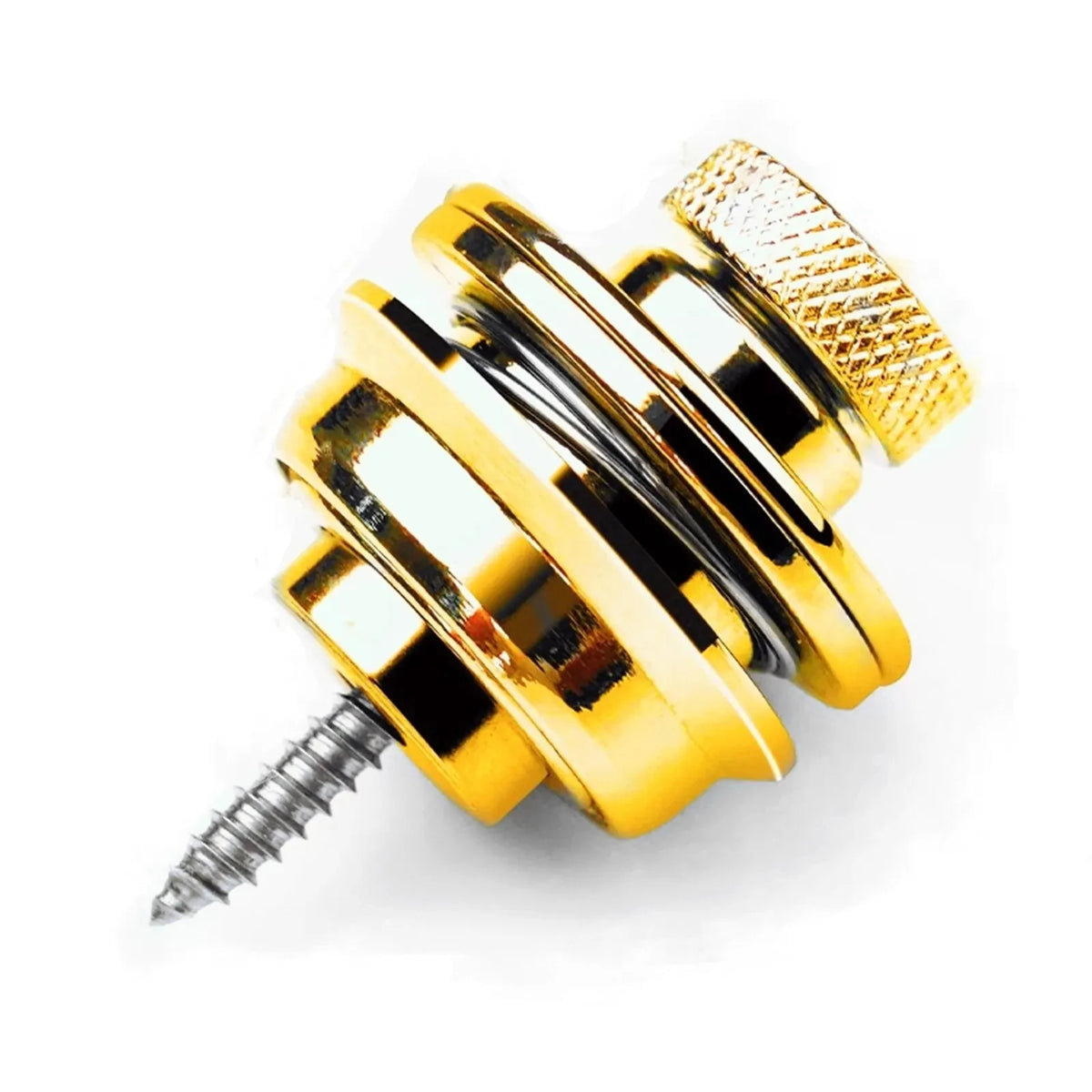 Miwayer Guitar Strap Lock &ndash; Heavy Duty Metal Button Gold