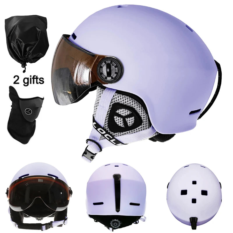 LOCLE Ultralight Ski Helmet &ndash; Safe And Comfortable Fit Purple / S (52-54cm)