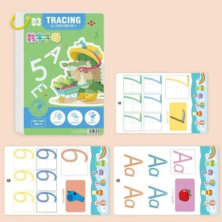 Montessori Reusable Magical Tracing Workbook for Kids - Educational Drawing &amp; Writing Practice Book A-32 Pages A