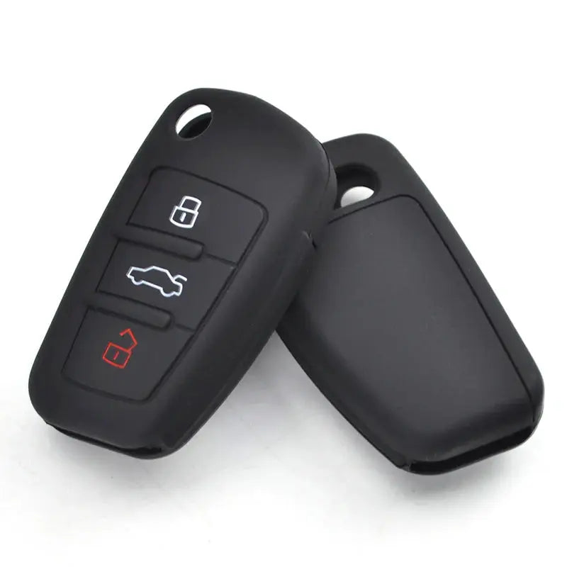 Silicone Car Remote Key Fob Shell Cover Case For Audi A1 S1 A3 S3 A4 A6 TT Q3 Q7 2005 - 2013 Skin Holder Protector 3 Buttons by InterCyprus Trading Ltd