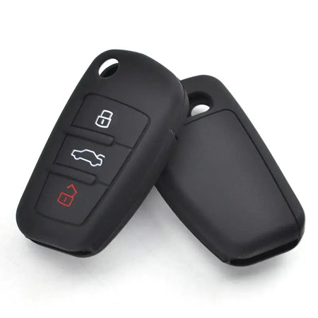 Silicone Car Remote Key Fob Shell Cover Case For Audi A1 S1 A3 S3 A4 A6 TT Q3 Q7 2005 - 2013 Skin Holder Protector 3 Buttons by InterCyprus Trading Ltd