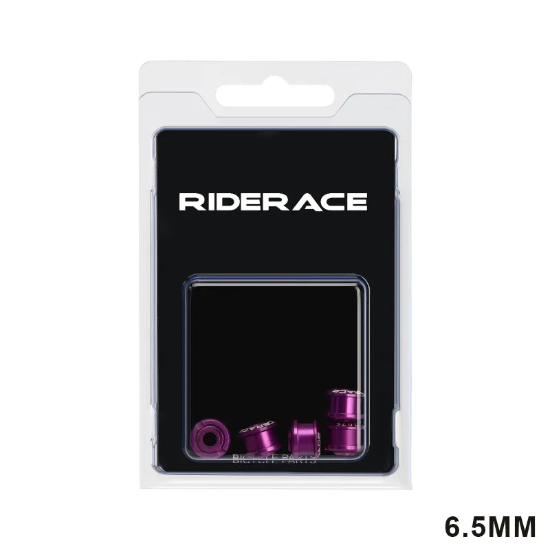 RIDERACE 5 PCS Bicycle Chainring Bolts &ndash; CNC 7075 Aluminum Ultra Durable Lightweight 6.5MM Purple
