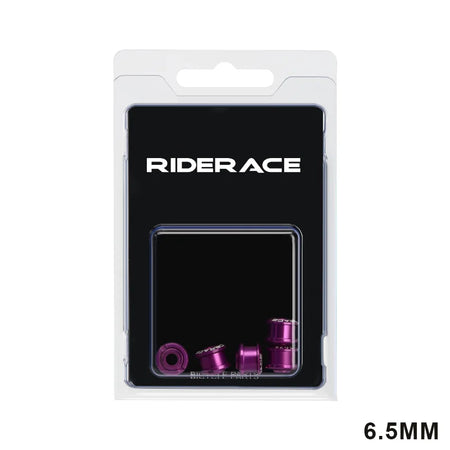 RIDERACE 5 PCS Bicycle Chainring Bolts &ndash; CNC 7075 Aluminum Ultra Durable Lightweight 6.5MM Purple